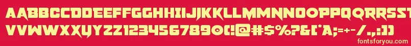 フォントpistoleerexpand – 黄色の文字、赤い背景