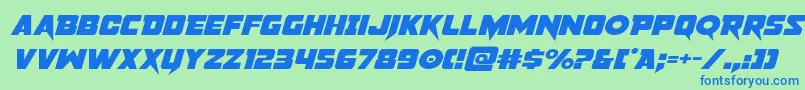 pistoleerexpandital Font – Blue Fonts on Green Background