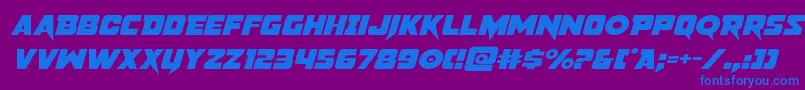 pistoleerexpandital Font – Blue Fonts on Purple Background