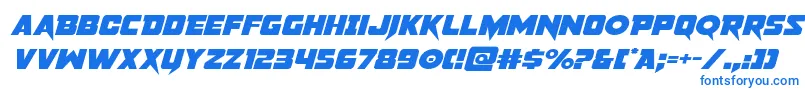 フォントpistoleerexpandital – 白い背景に青い文字