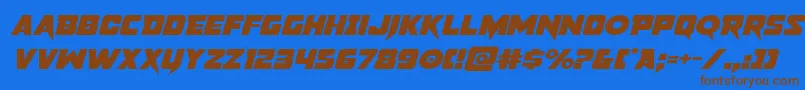pistoleerexpandital Font – Brown Fonts on Blue Background