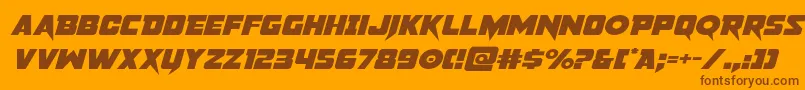 pistoleerexpandital Font – Brown Fonts on Orange Background