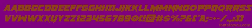 pistoleerexpandital Font – Brown Fonts on Purple Background