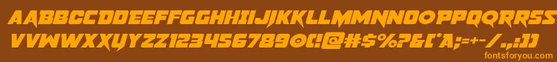 pistoleerexpandital Font – Orange Fonts on Brown Background