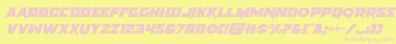 pistoleerexpandital Font – Pink Fonts on Yellow Background