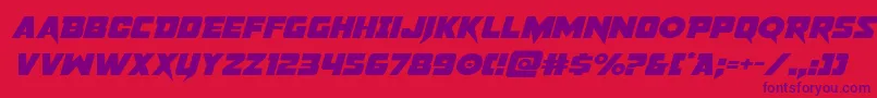 pistoleerexpandital Font – Purple Fonts on Red Background