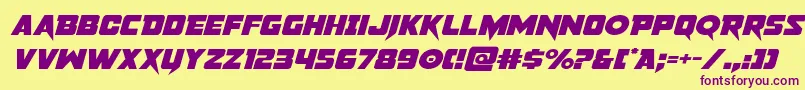 pistoleerexpandital Font – Purple Fonts on Yellow Background