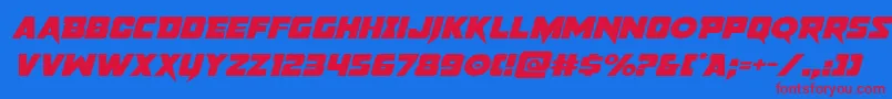 pistoleerexpandital Font – Red Fonts on Blue Background