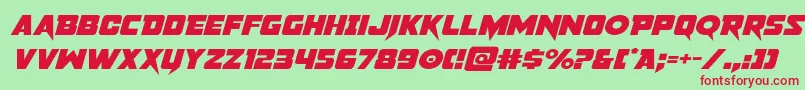 pistoleerexpandital Font – Red Fonts on Green Background