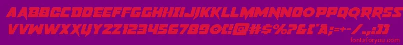 pistoleerexpandital Font – Red Fonts on Purple Background