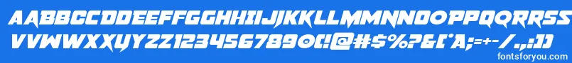 pistoleerexpandital Font – White Fonts on Blue Background