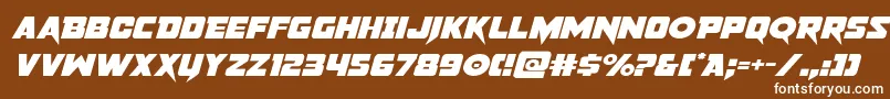 Шрифт pistoleerexpandital – белые шрифты на коричневом фоне