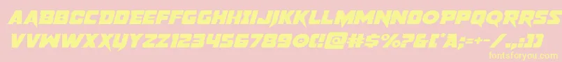 pistoleerexpandital Font – Yellow Fonts on Pink Background