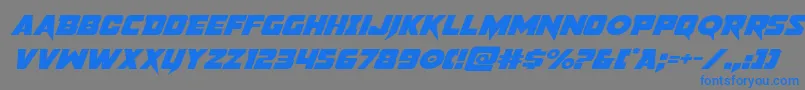 pistoleerexpandsuperital Font – Blue Fonts on Gray Background