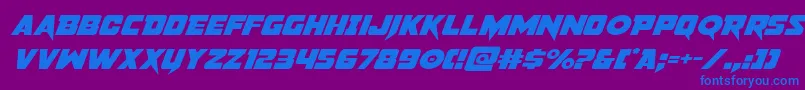 pistoleerexpandsuperital Font – Blue Fonts on Purple Background