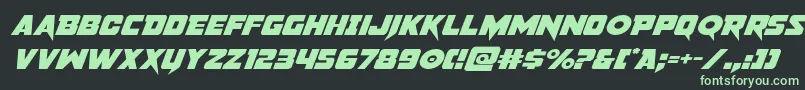 pistoleerexpandsuperital Font – Green Fonts on Black Background