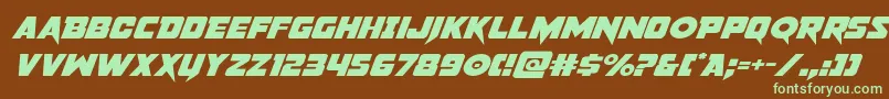Шрифт pistoleerexpandsuperital – зелёные шрифты на коричневом фоне