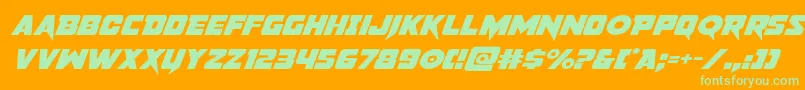 pistoleerexpandsuperital Font – Green Fonts on Orange Background