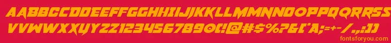 フォントpistoleerexpandsuperital – 赤い背景にオレンジの文字