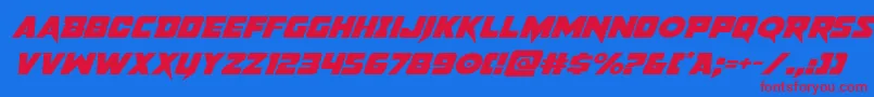 pistoleerexpandsuperital Font – Red Fonts on Blue Background