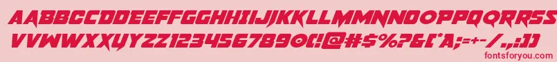 pistoleerexpandsuperital Font – Red Fonts on Pink Background