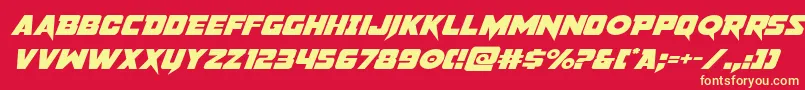 pistoleerexpandsuperital Font – Yellow Fonts on Red Background