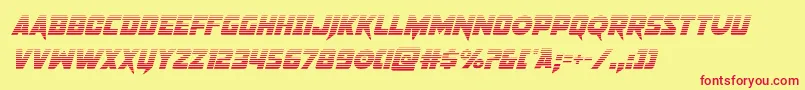 pistoleergradital-Schriftart – Rote Schriften auf gelbem Hintergrund