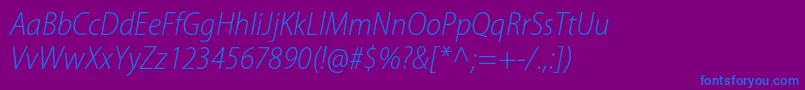 フォントMyriadproLightsemicnit – 紫色の背景に青い文字