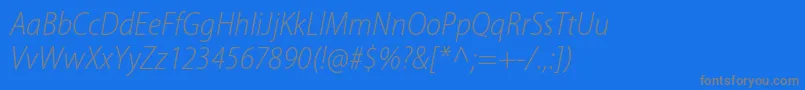 フォントMyriadproLightsemicnit – 青い背景に灰色の文字