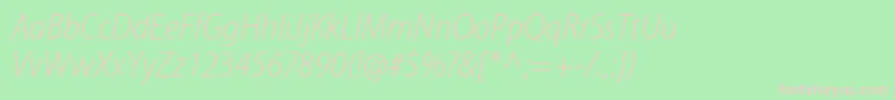 MyriadproLightsemicnit-fontti – vaaleanpunaiset fontit vihreällä taustalla