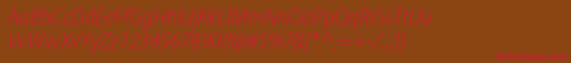 MyriadproLightsemicnit Font – Red Fonts on Brown Background