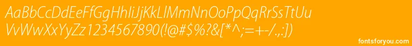 MyriadproLightsemicnit Font – White Fonts on Orange Background