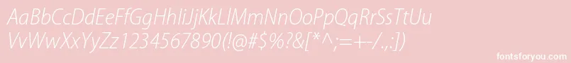 フォントMyriadproLightsemicnit – ピンクの背景に白い文字