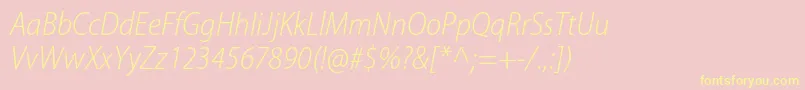 MyriadproLightsemicnit Font – Yellow Fonts on Pink Background