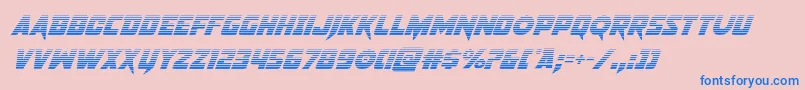 pistoleergradsuperital-Schriftart – Blaue Schriften auf rosa Hintergrund