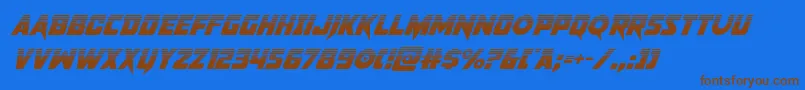 pistoleerhalfsuperital Font – Brown Fonts on Blue Background