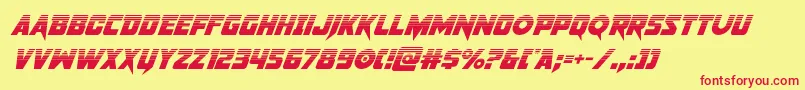 pistoleerhalfsuperital Font – Red Fonts on Yellow Background