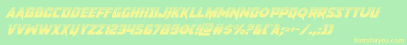 pistoleerhalfsuperital Font – Yellow Fonts on Green Background