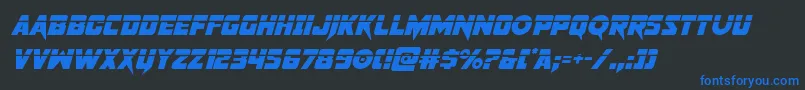 pistoleerlaserital Font – Blue Fonts on Black Background