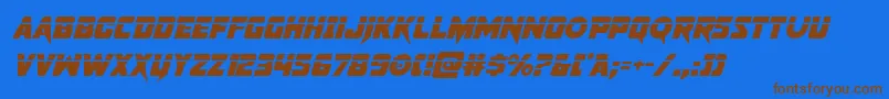 pistoleerlaserital Font – Brown Fonts on Blue Background