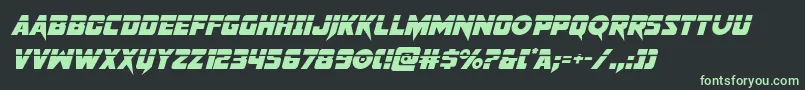 pistoleerlaserital Font – Green Fonts on Black Background