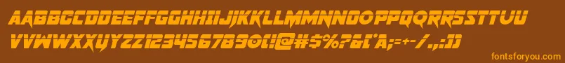 pistoleerlaserital Font – Orange Fonts on Brown Background