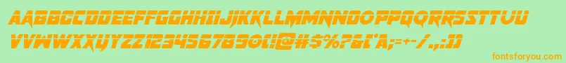 pistoleerlaserital Font – Orange Fonts on Green Background