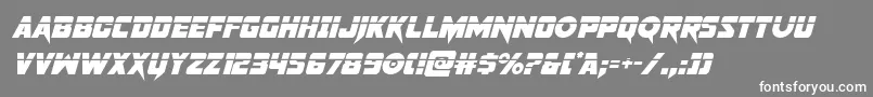 フォントpistoleerlaserital – 灰色の背景に白い文字