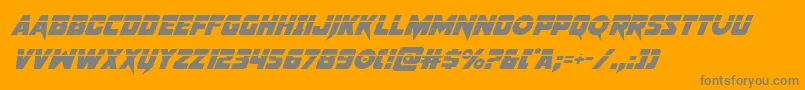 pistoleerlasersuperital-Schriftart – Graue Schriften auf orangefarbenem Hintergrund