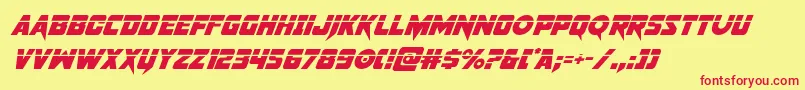 pistoleerlasersuperital Font – Red Fonts on Yellow Background