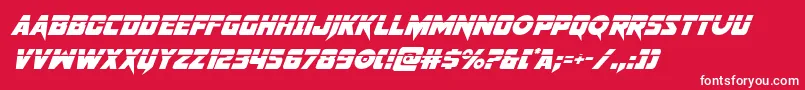 pistoleerlasersuperital Font – White Fonts on Red Background