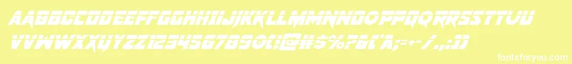 pistoleerlasersuperital Font – White Fonts on Yellow Background
