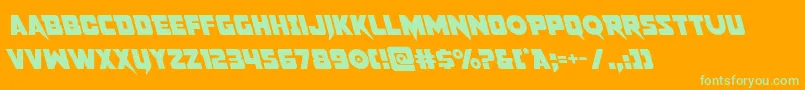 pistoleerleft Font – Green Fonts on Orange Background