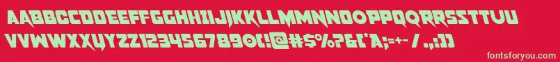 pistoleerleft Font – Green Fonts on Red Background